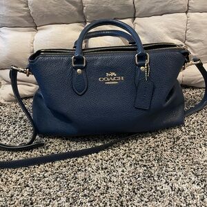 Coach Dark Blue Leather Satchel